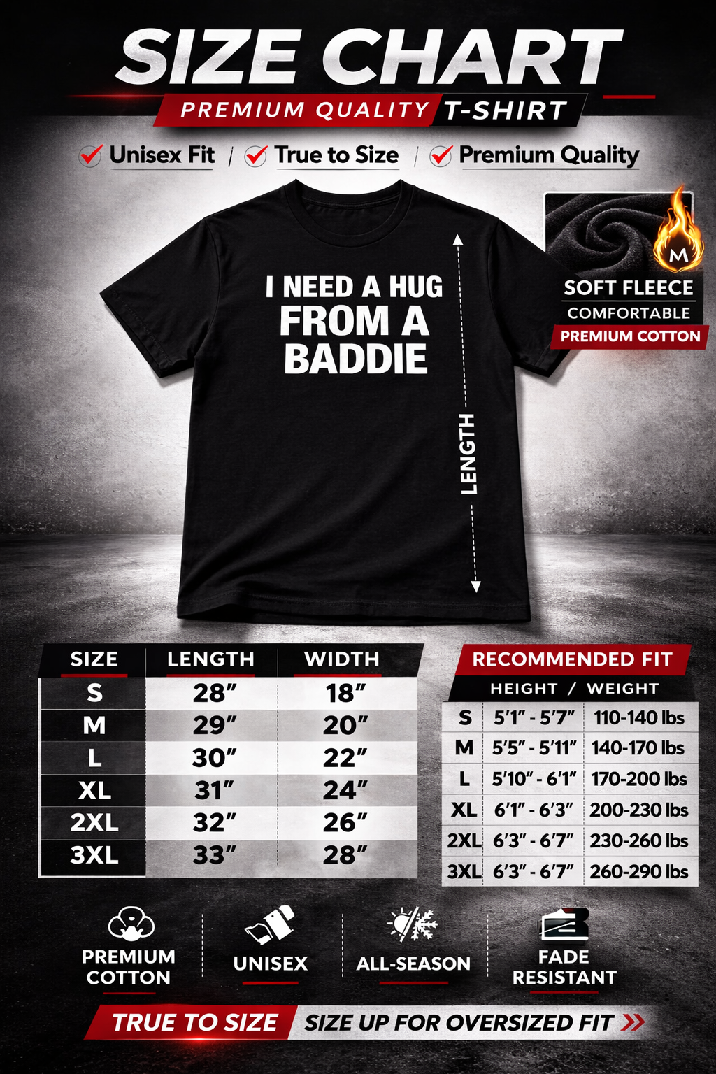 I NEED A HUG FROM A BADDIE T SHIRT