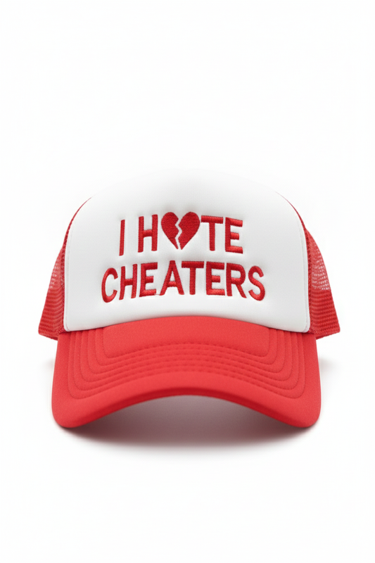 i hate cheaters trucker hat